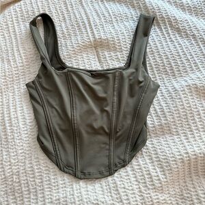Fashion Nova Green Fitted Bustier Crop Top